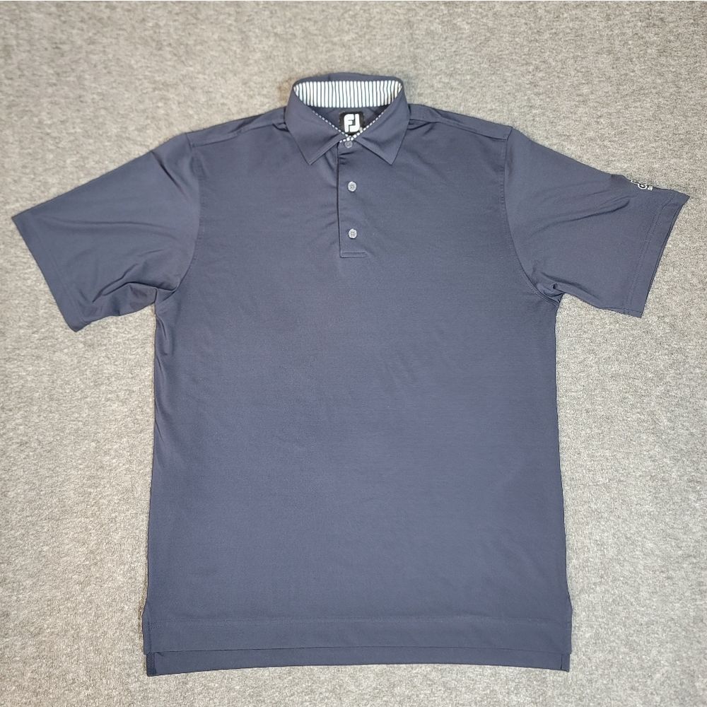 Footjoy × Denton Country Golf Club Logo Mens Size M Blue Perfomance Polo Shirt